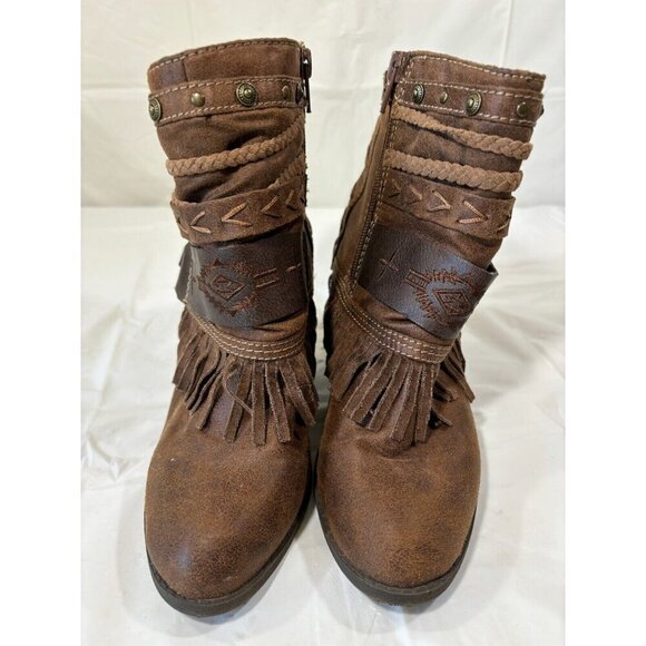 JellyPop Rugby Bootie Brown Faux Leather Size 6 M - Picture 5 of 9